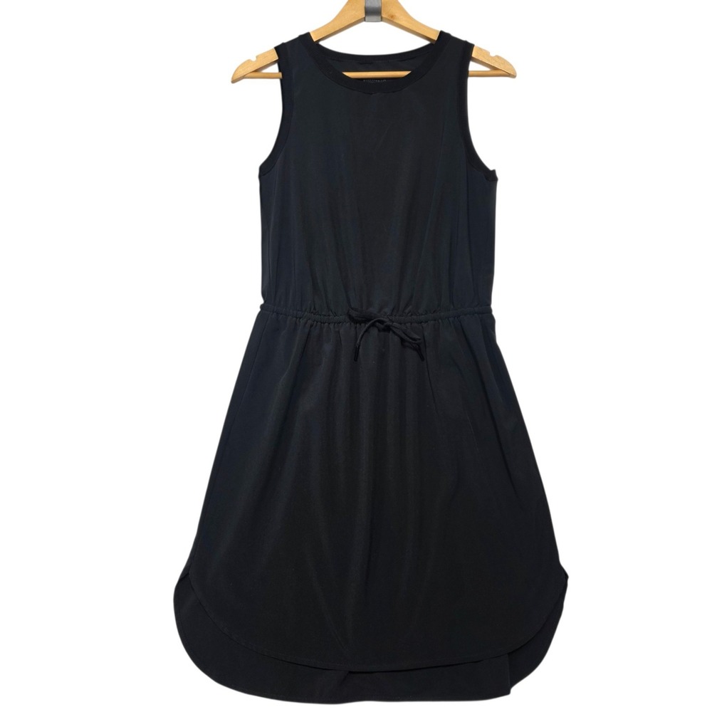 Athleta Santorini Thistle Dress Womens XS Black Sleeveless Travel Athletic